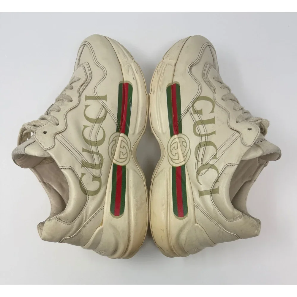 Gucci Rhyton Logo Leather Sneaker Size 9 US 8 Gucci
